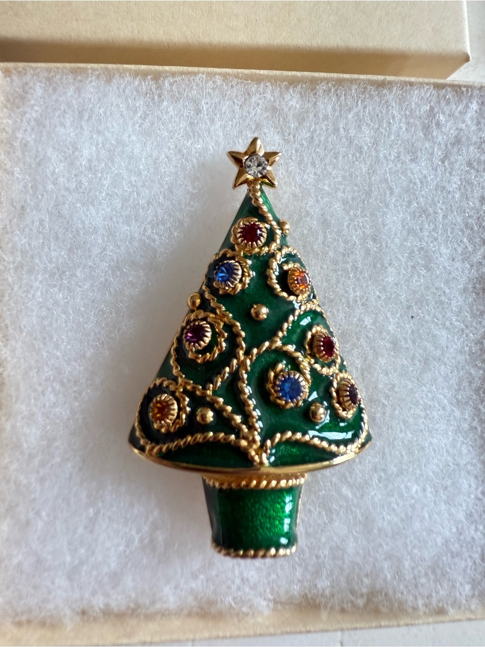 Vintage Weingeroff Christmas Tree Brooch & Earring set (See Photos) - Picture 3 of 4